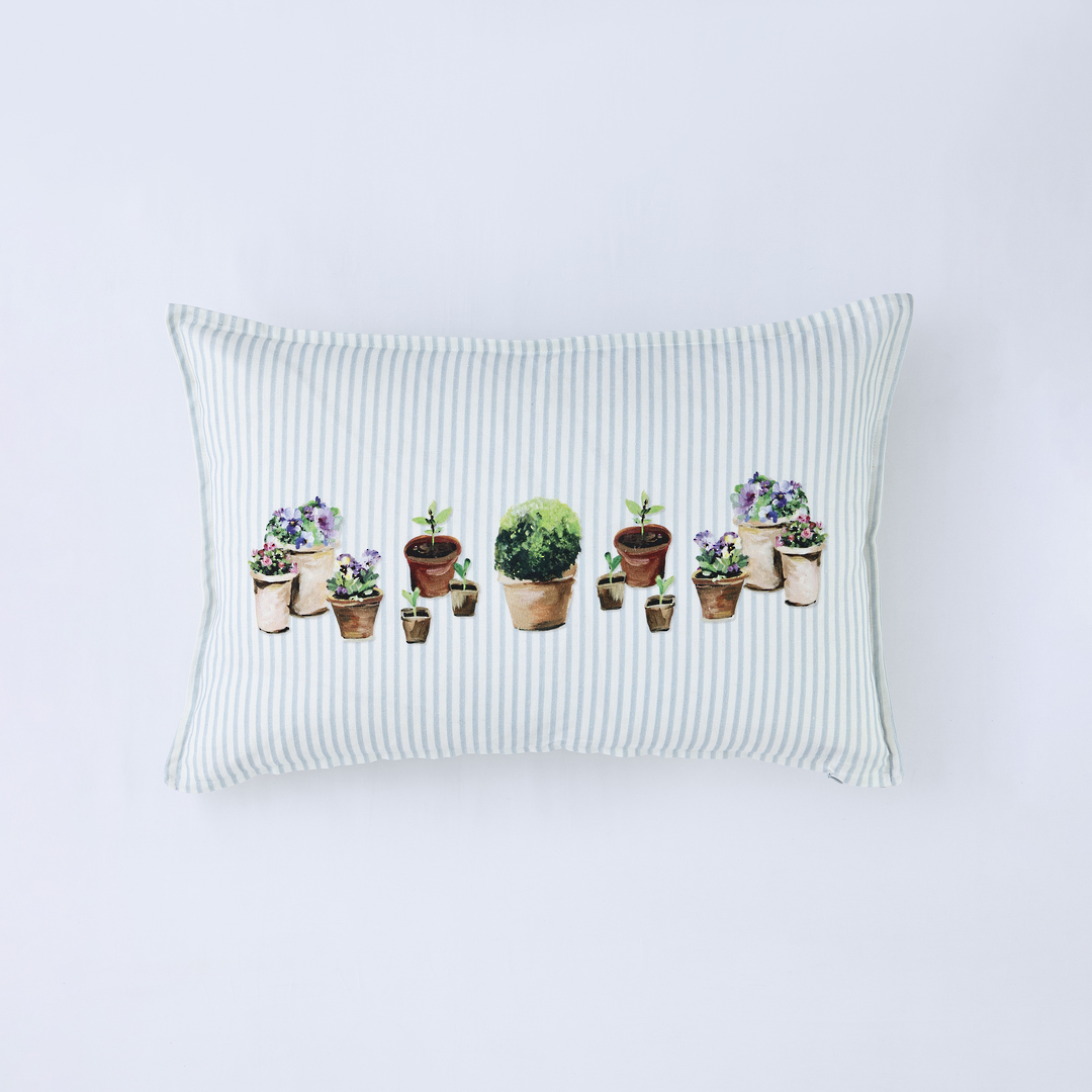 MM Linen Pottering Botanical Cushion | Linen Cotton Blend 60x40cm image 0